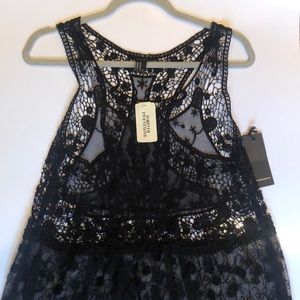 Crochet black bathing suit cover-up